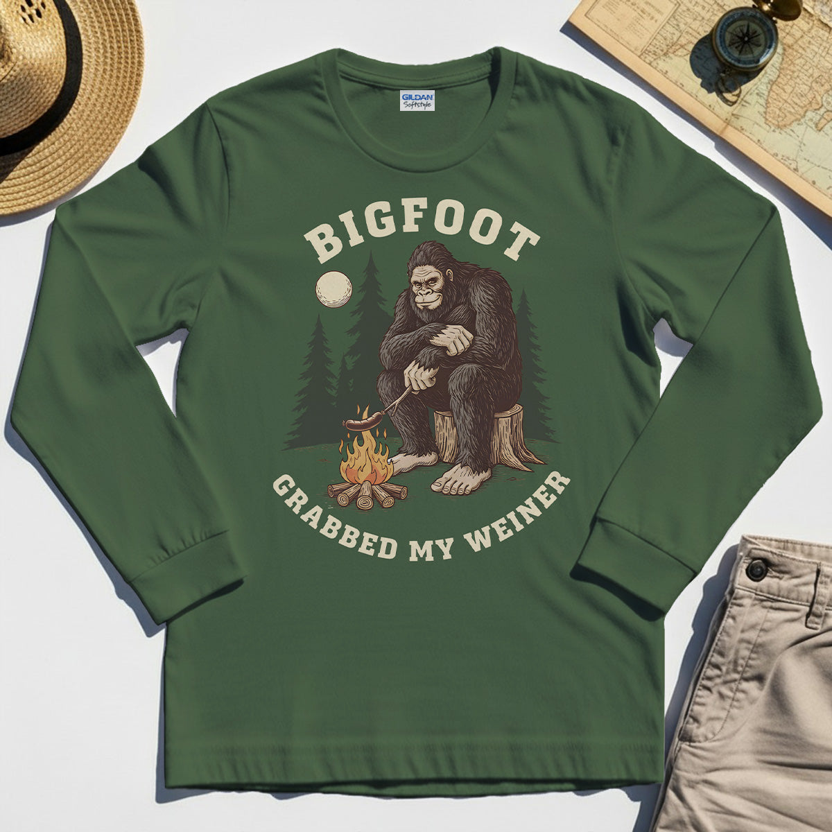 Bigfoot Grabbed My Wiener Long Sleeve Tee 1