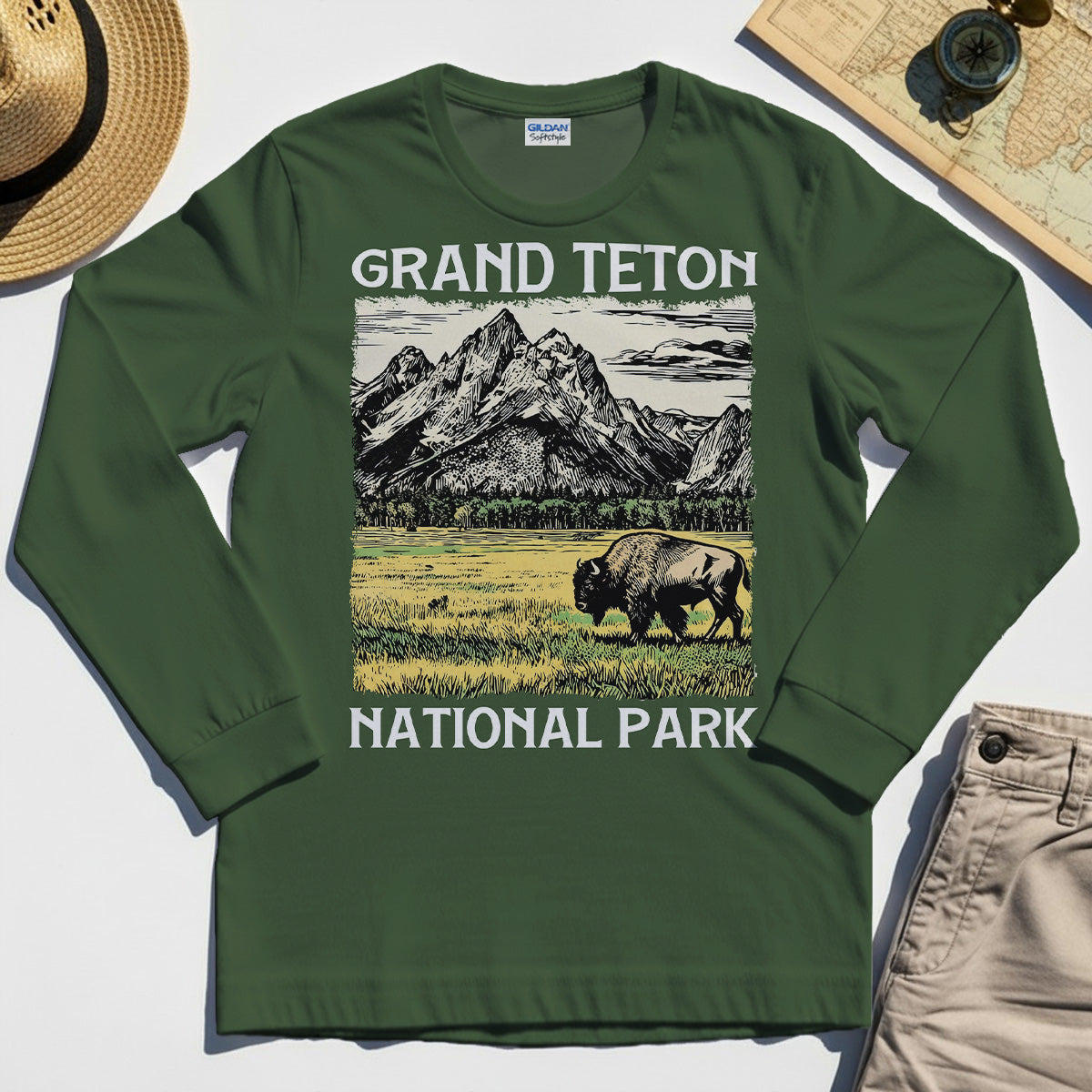 Vintage Grand Teton National Park Long Sleeve 2