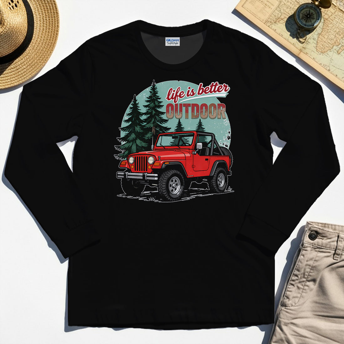 "Life Is Better Outdoor" Long Sleeve, Adventure Off-Road Camping Outdoor Long Sleeve Tee 1