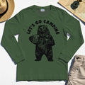 Let’s Go Camping Funny Bear Drinking Beer Long Sleeve, Beer Lover Long Sleeve Tee For Outdoor Adventure & Camping Fans 3