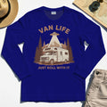 Just Roll With It Long Sleeve, Retro Camper Van Adventure Long Sleeve Tee For Camping Lovers 7