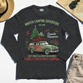 Winter Camping Adventure Long Sleeve, Retro Car with Tree Family Christmas Camping Long Sleeve Tee 4
