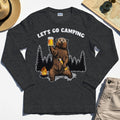 Let’s Go Camping Long Sleeve Tee, Funny Beer Drinking Bear Graphic Long Sleeve For Outdoor & Camping Lovers 3
