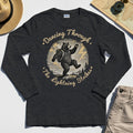 Dancing Through The Lightning Strikes Camping Bears Long Sleeve Tee 4