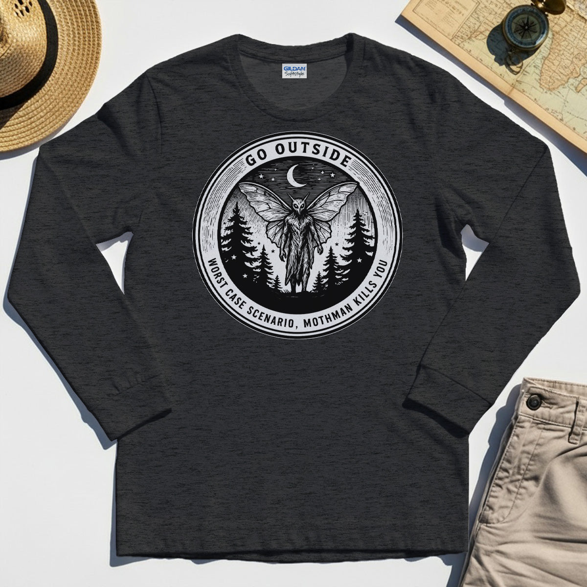 Funny Mothman Long Sleeve Tees For Campers 4
