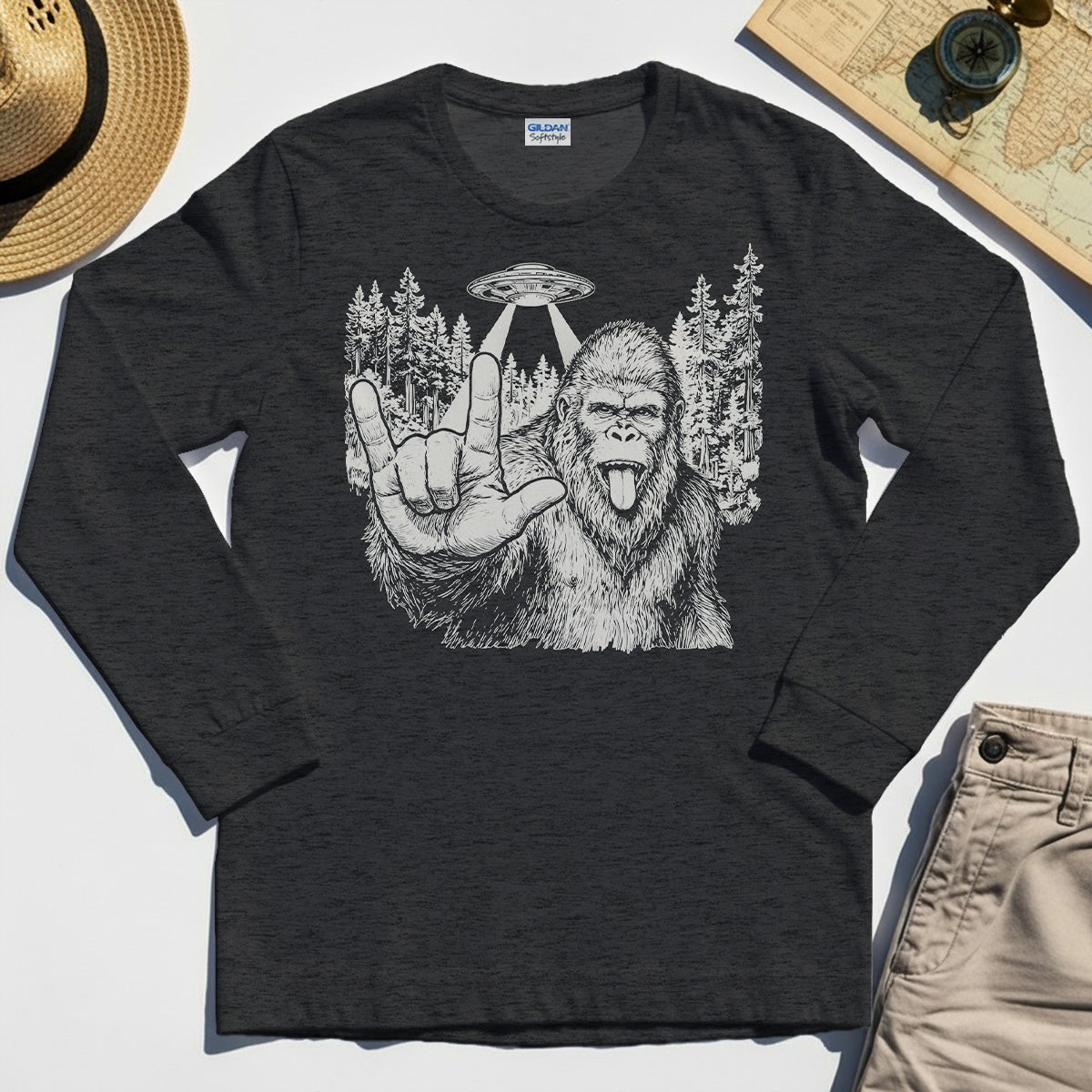 Funny Bigfoot Rock On Long Sleeve 4
