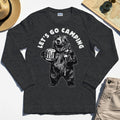 Let’s Go Camping Funny Bear Drinking Beer Long Sleeve, Beer Lover Long Sleeve Tee For Outdoor Adventure & Camping Fans 4