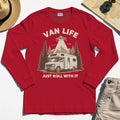 Just Roll With It Long Sleeve, Retro Camper Van Adventure Long Sleeve Tee For Camping Lovers 8