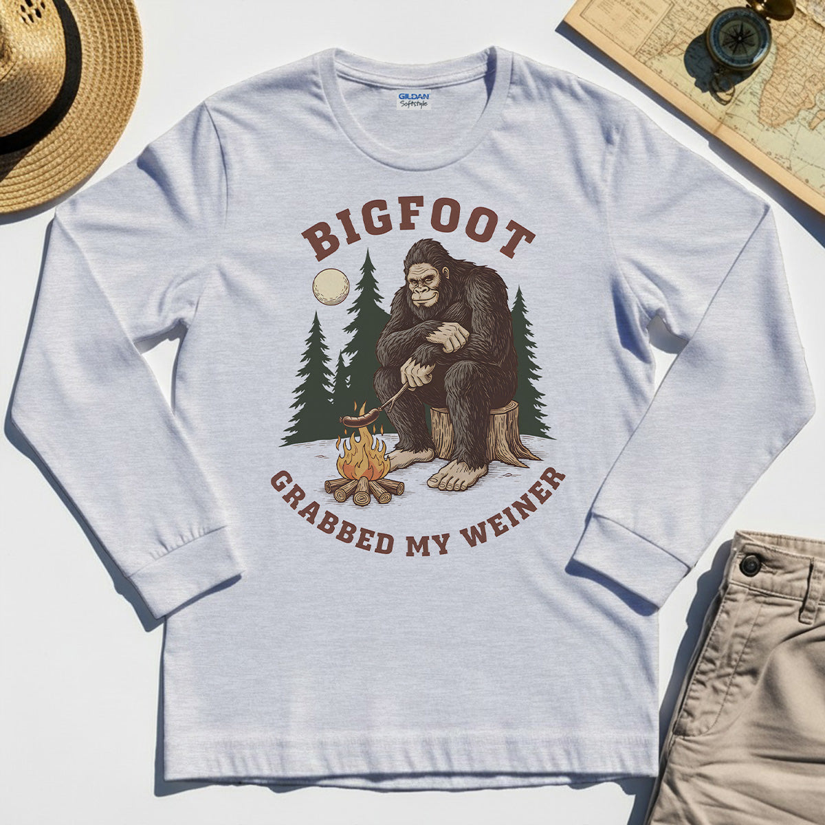 Bigfoot Grabbed My Wiener Long Sleeve Tee 4