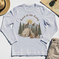 Vintage Lord of the Camp Campfire Long Sleeve, Tent And Campfire Mountain Scene Long Sleeve Tee 4