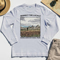 Sasquatch Respect The Locals Long Sleeve, Bigfoot Hiking Through Badlands National Park Long Sleeve Tee 5