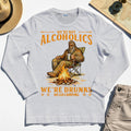 We’re Not Alcoholics We’re Drunks We Go Camping Long Sleeve, Funny Camping Beer Long Sleeve Tee 4