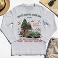 Winter Camping Adventure Long Sleeve, Retro Car with Tree Family Christmas Camping Long Sleeve Tee 5