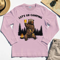 Let’s Go Camping Long Sleeve Tee, Funny Beer Drinking Bear Graphic Long Sleeve For Outdoor & Camping Lovers 5