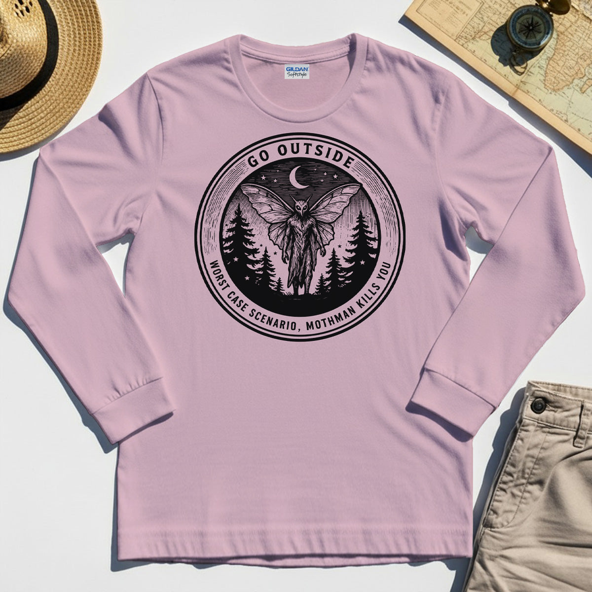 Funny Mothman Long Sleeve Tees For Campers 6