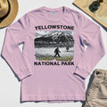 Yellowstone National Park Long Sleeve Tee, Bigfoot Hiking Graphic 6