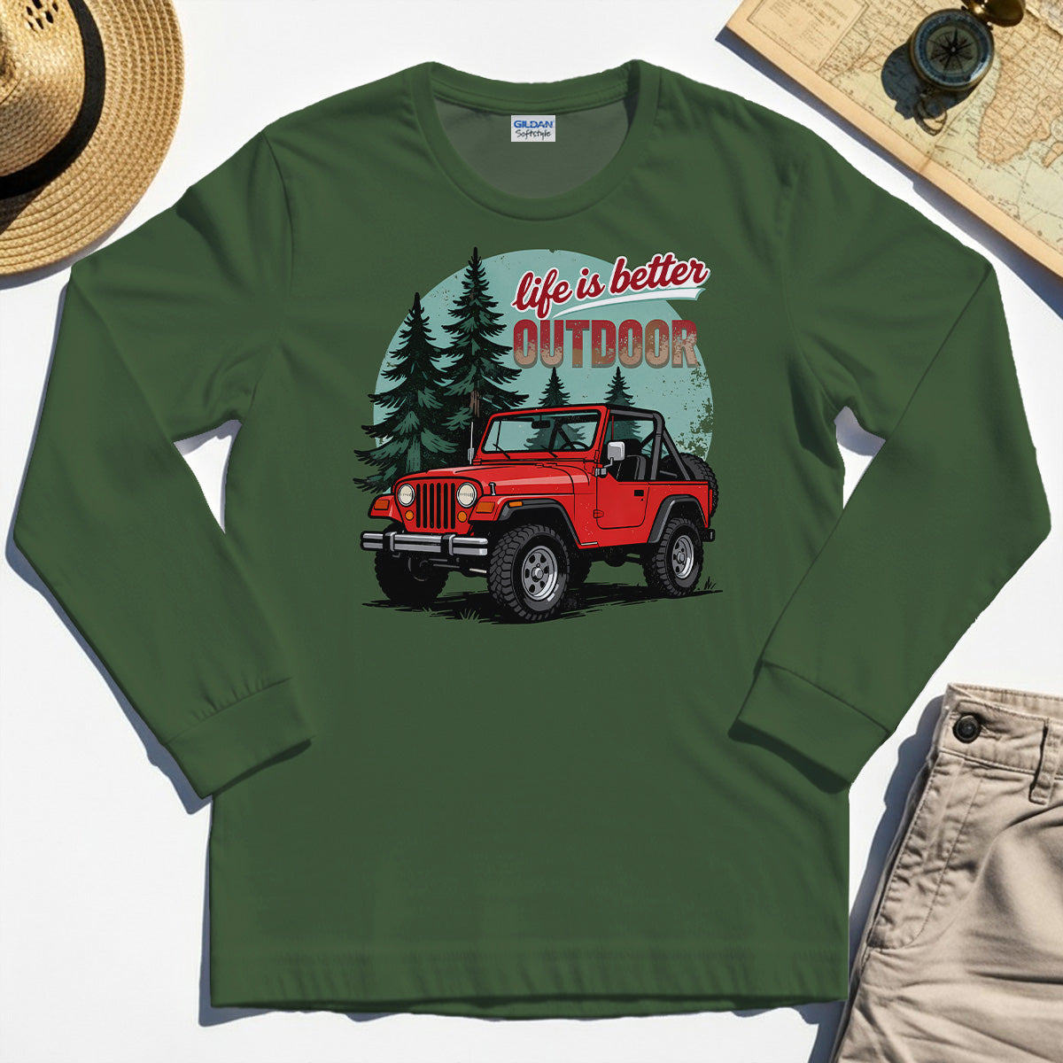 "Life Is Better Outdoor" Long Sleeve, Adventure Off-Road Camping Outdoor Long Sleeve Tee 1