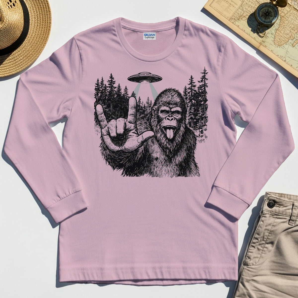 Funny Bigfoot Rock On Long Sleeve 6