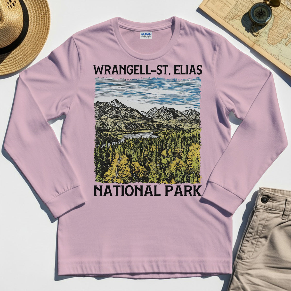 Alaska Mountain & Forest Wrangell-St. Elias National Park Long Sleeve Tee 5