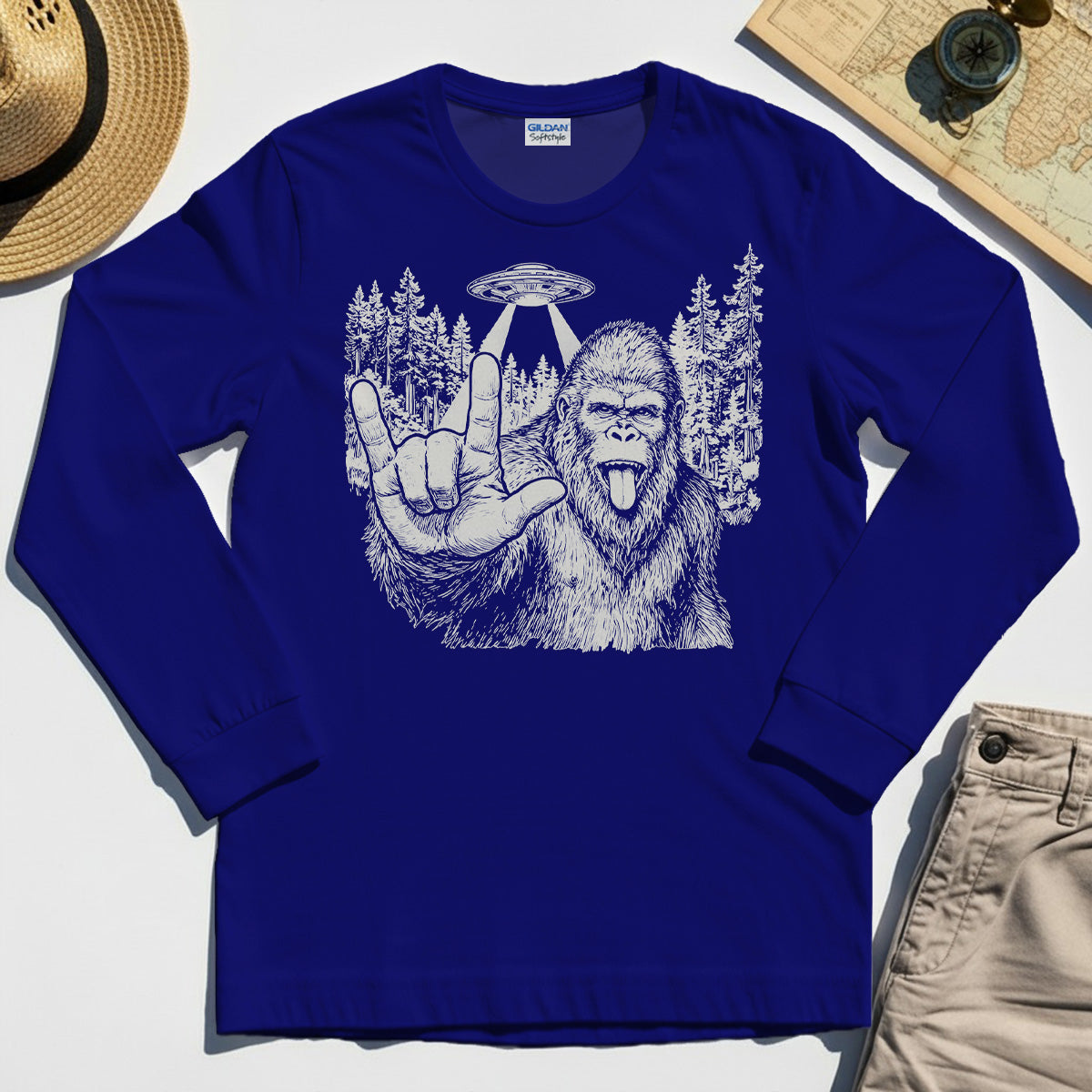 Funny Bigfoot Rock On Long Sleeve 7