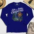 Bigfoot Life Is Better Outdoors Long Sleeve, Retro Camping Graphic Long Sleeve Tee For Outdoor Adventurers 6