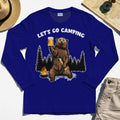 Let’s Go Camping Long Sleeve Tee, Funny Beer Drinking Bear Graphic Long Sleeve For Outdoor & Camping Lovers 6