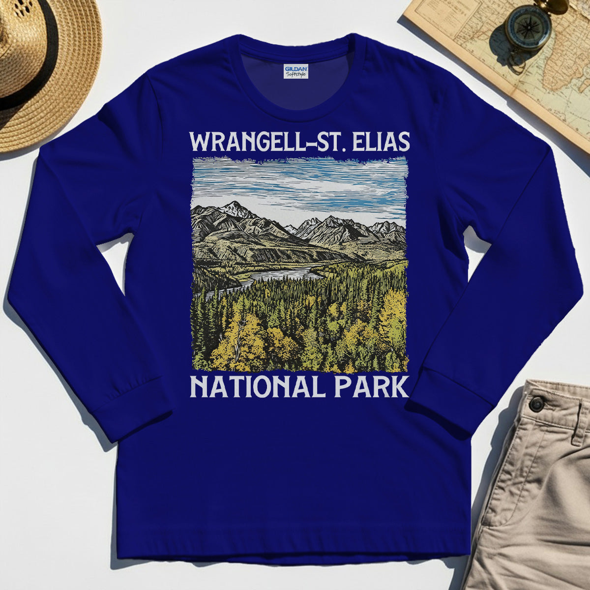 Alaska Mountain & Forest Wrangell-St. Elias National Park Long Sleeve Tee 6