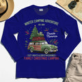 Winter Camping Adventure Long Sleeve, Retro Car with Tree Family Christmas Camping Long Sleeve Tee 7