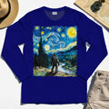Funny Sasquatch Van Gogh Parody Long Sleeve, Bigfoot Starry Night Long Sleeve Tee 1