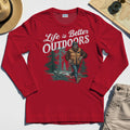 Bigfoot Life Is Better Outdoors Long Sleeve, Retro Camping Graphic Long Sleeve Tee For Outdoor Adventurers 7