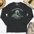 Yellowstone National Park Long Sleeve, Bear & Pines Mountain Graphic Long Sleeve Tee 3