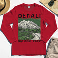 Denali National Park Long Sleeve, National Park Mountain Landscape Long Sleeve Tee 1