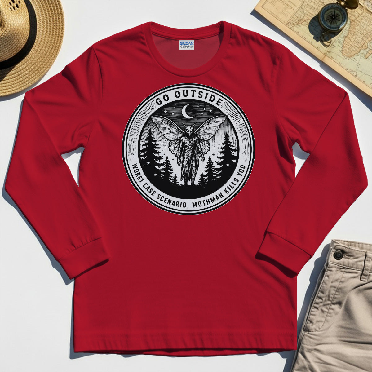 Funny Mothman Long Sleeve Tees For Campers 1