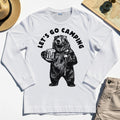 Let’s Go Camping Funny Bear Drinking Beer Long Sleeve, Beer Lover Long Sleeve Tee For Outdoor Adventure & Camping Fans 8