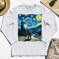 Funny Sasquatch Van Gogh Parody Long Sleeve, Bigfoot Starry Night Long Sleeve Tee 8