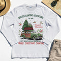 Winter Camping Adventure Long Sleeve, Retro Car with Tree Family Christmas Camping Long Sleeve Tee 8