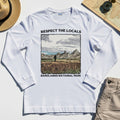 Sasquatch Respect The Locals Long Sleeve, Bigfoot Hiking Through Badlands National Park Long Sleeve Tee 8
