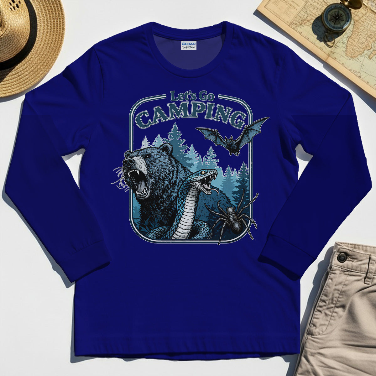 Let’s Go Camping Long Sleeve, Funny Outdoor Adventure Long Sleeve Tee For Hikers and Campers 3