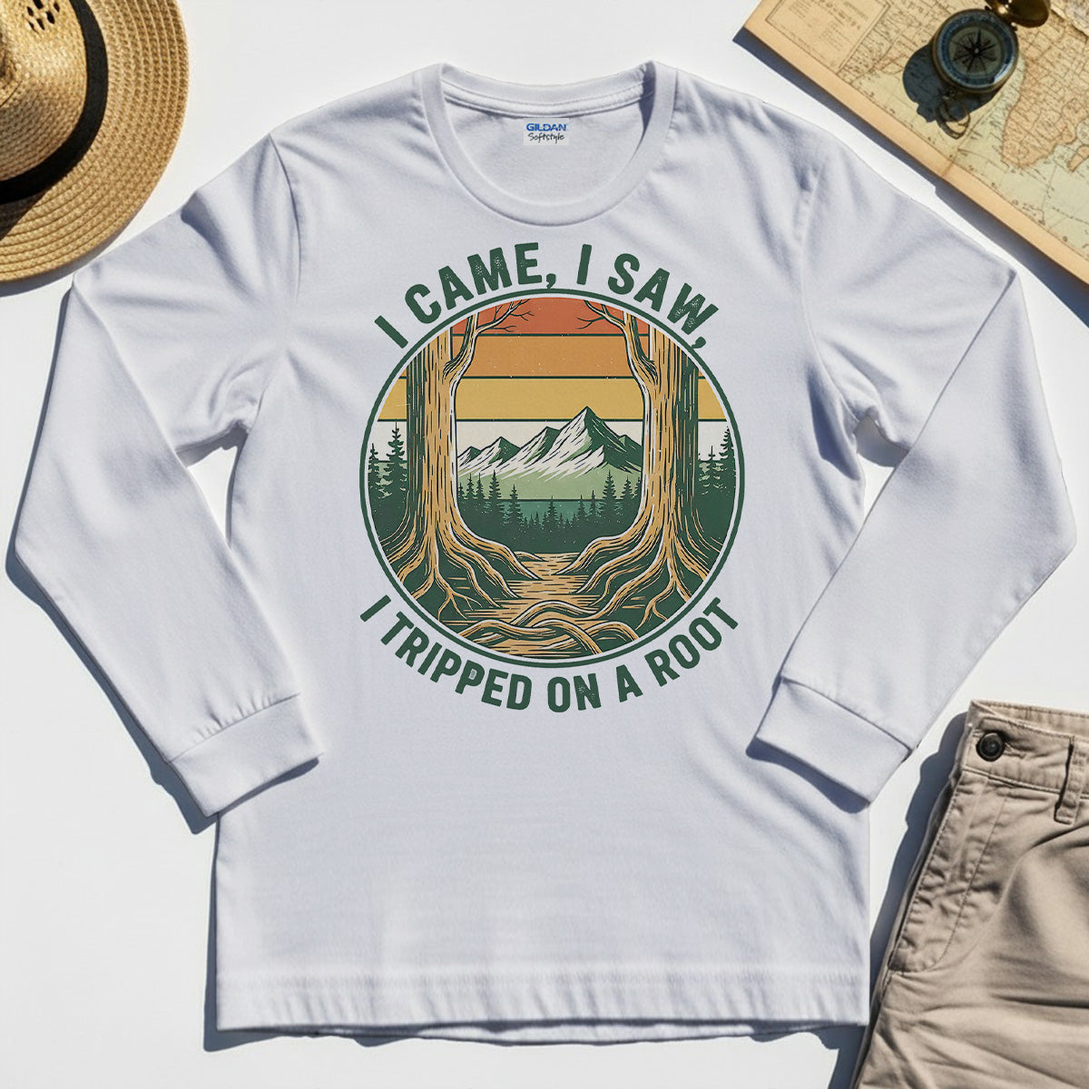 "I Tripped on a Root" Funny Long Sleeve Tee 8