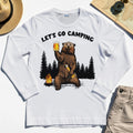 Let’s Go Camping Long Sleeve Tee, Funny Beer Drinking Bear Graphic Long Sleeve For Outdoor & Camping Lovers 8