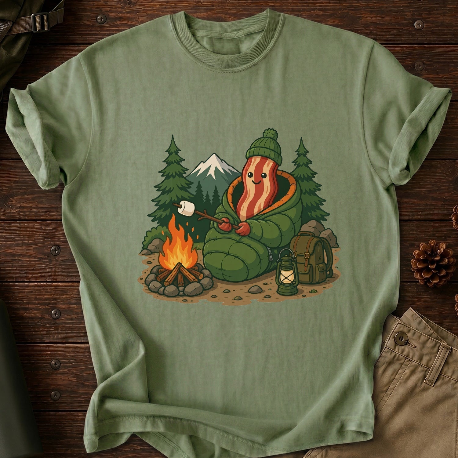 Camping Bacon T-Shirt