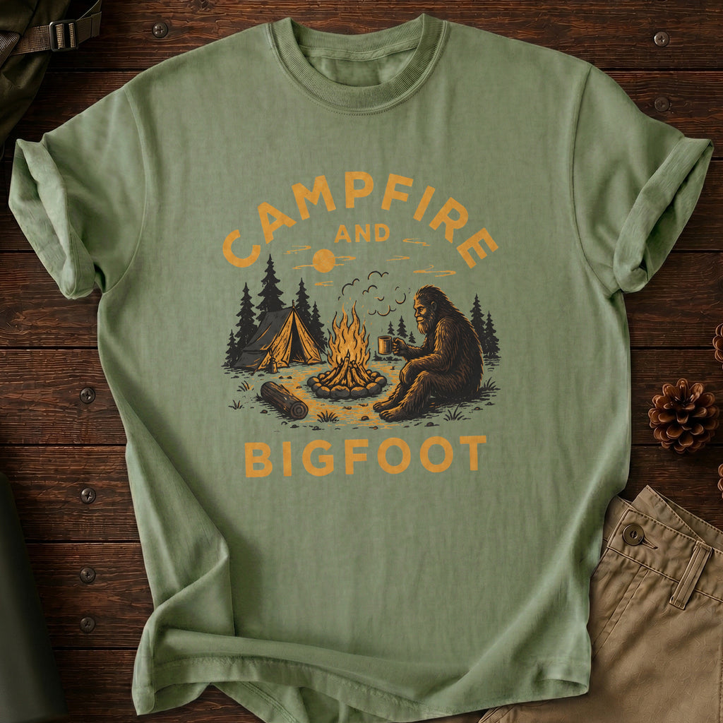 Campfire And Bigfoot T-Shirt