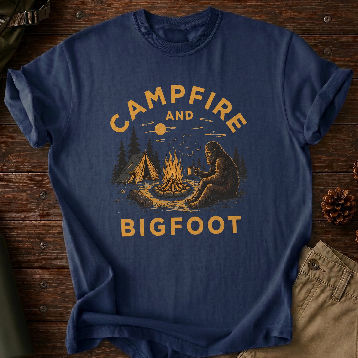 Campfire And Bigfoot T-Shirt