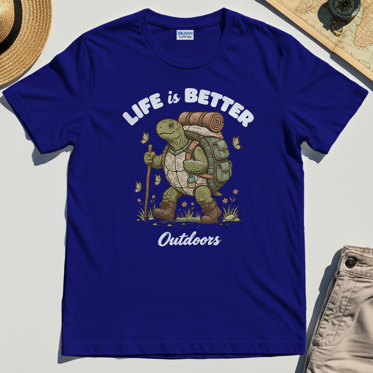 Outdoor Lovers Shirts – Life Is Better Outdoors, Funny Hiking Turtle Graphic Tee 6