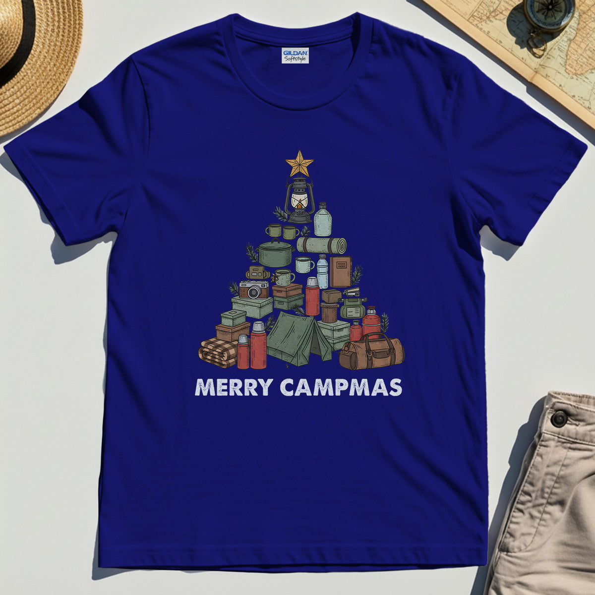 Camping Christmas Tree Shirt, Merry Campmas Gift Tee For Campers & Nature Lovers 1