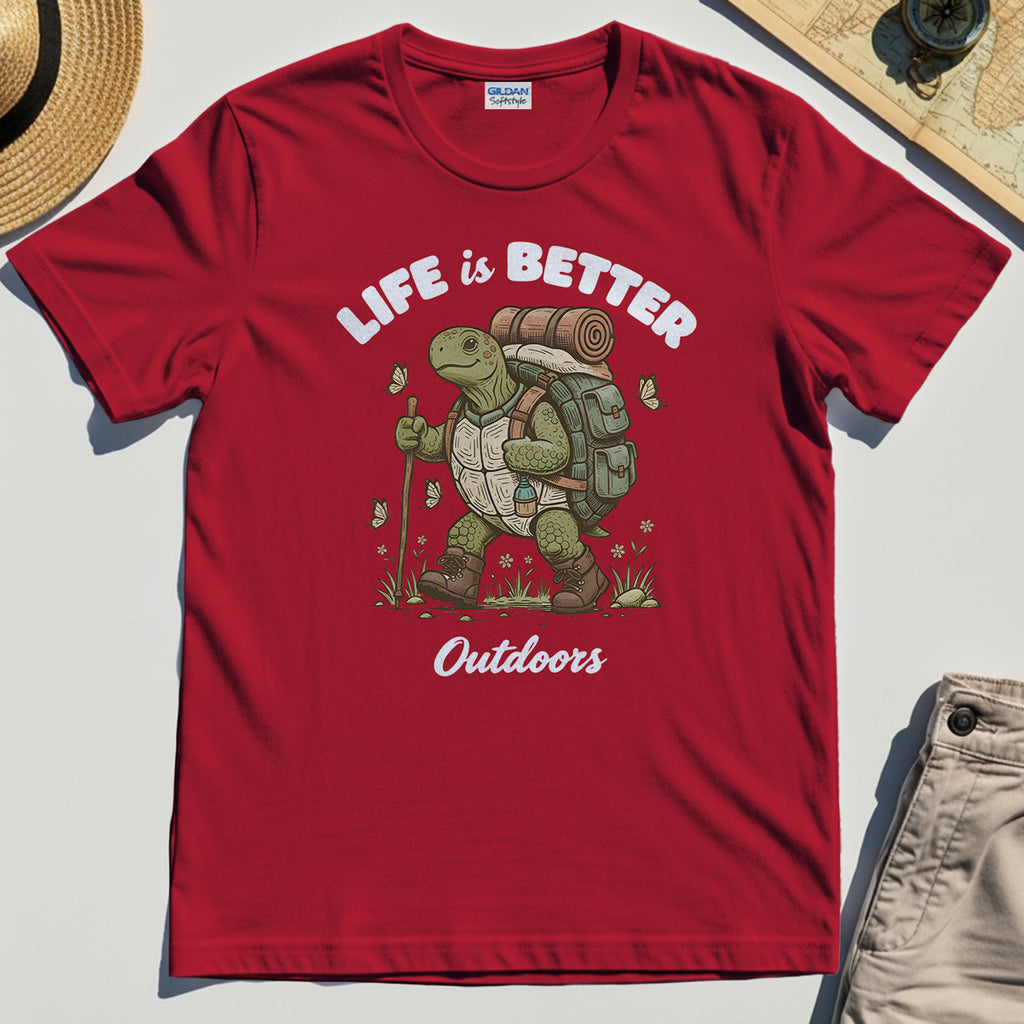 Outdoor Lovers Shirts – Life Is Better Outdoors, Funny Hiking Turtle Graphic Tee 7