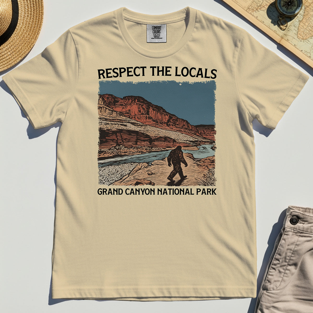 Respect The Locals Grand Canyon National Park Comfort Color Tee 1