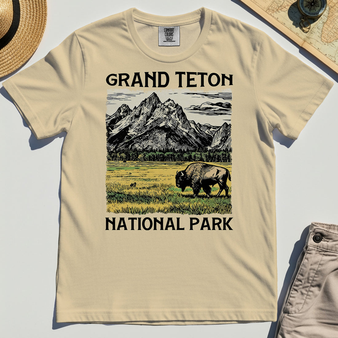 Vintage Grand Teton National Park Comfort Tee 1