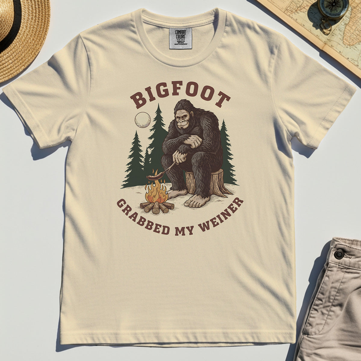 Bigfoot Grabbed My Wiener Comfort Color Tees 2