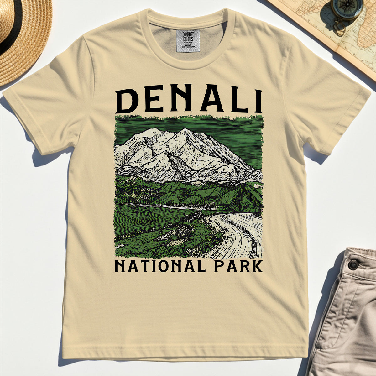 Denali National Park Comfort Tee, National Park Mountain Landscape Comfort Color Tee 2